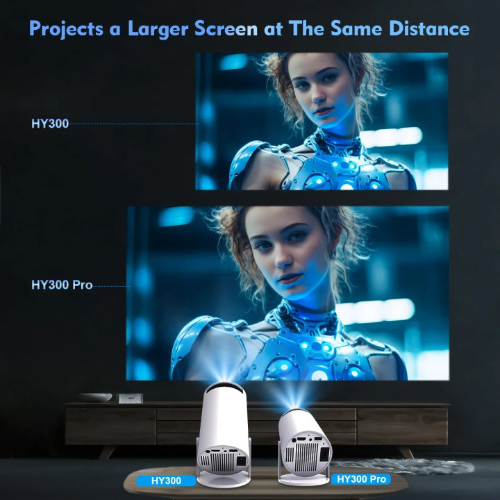 Преносим мултимедиен проектор MagCubic Portable Multimedia Projector HY300 Pro - 4K, Android 11, Wi-Fi, Bluetooth 5.0 - MAGCUBIC-HY300-PRO