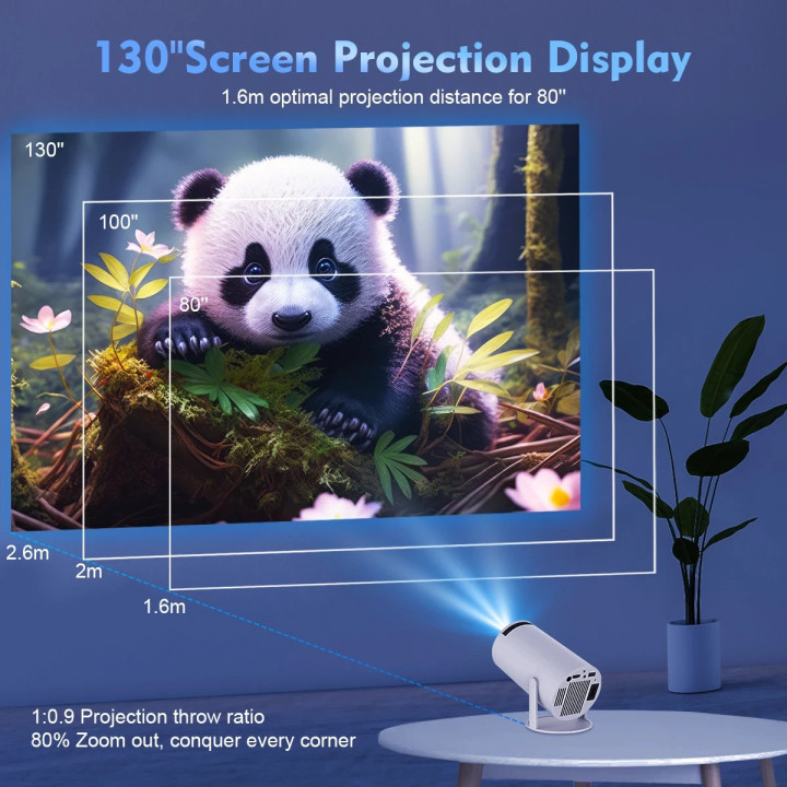 Преносим мултимедиен проектор MagCubic Portable Multimedia Projector HY300 Pro - 4K, Android 11, Wi-Fi, Bluetooth 5.0 - MAGCUBIC-HY300-PRO