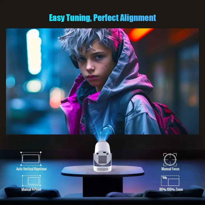 Преносим мултимедиен проектор MagCubic Portable Multimedia Projector HY300 Pro  - 4K, Android 11, Wi-Fi, Bluetooth 5.4 - MAGCUBIC-HY300-PRO-PLUS