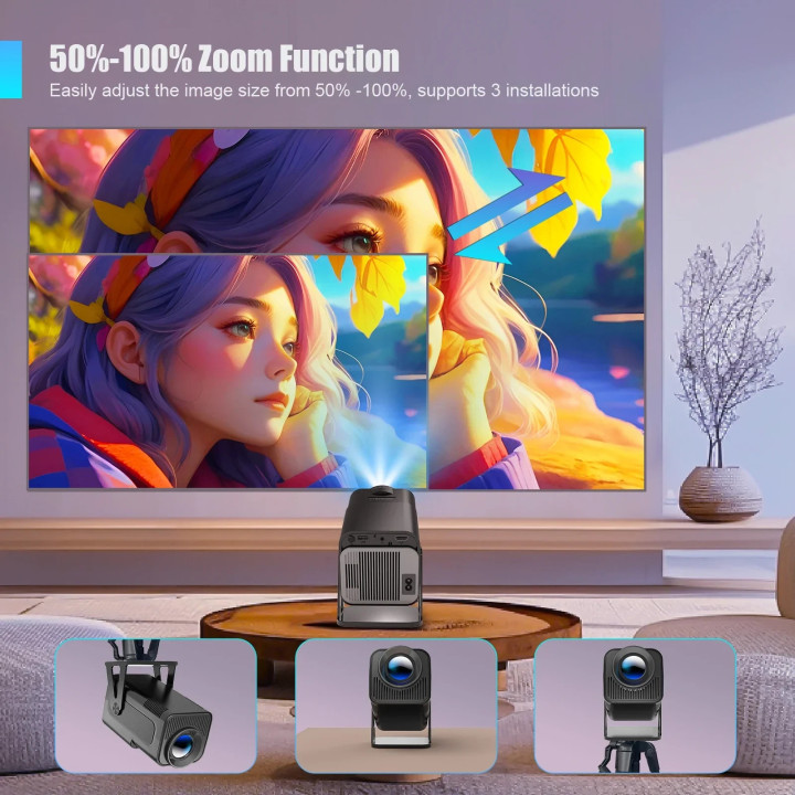 Преносим мултимедиен проектор MagCubic Portable Multimedia Projector HY320NTV - 4K, Android 13, Wi-Fi, Bluetooth 5.2 - MAGCUBIC-HY320NTV