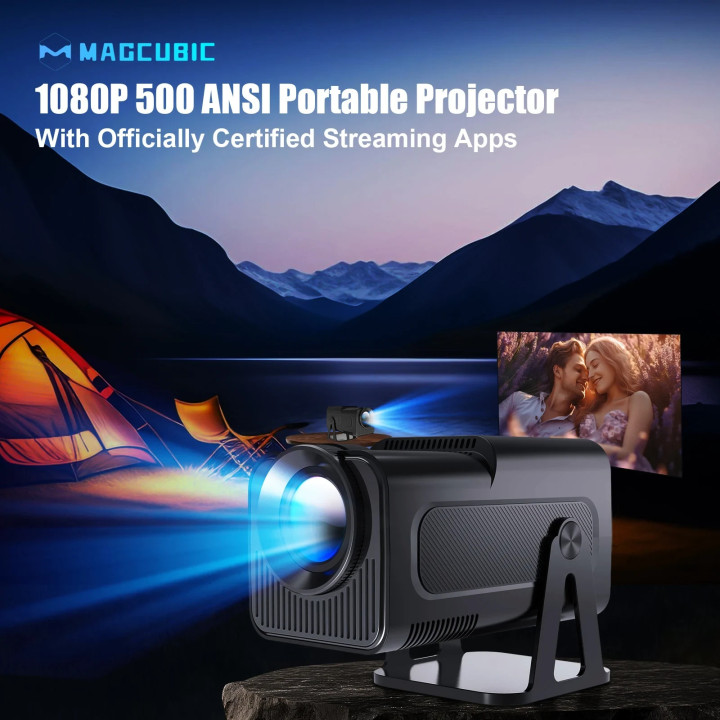 Преносим мултимедиен проектор MagCubic Portable Multimedia Projector HY320NTV - 4K, Android 13, Wi-Fi, Bluetooth 5.2 - MAGCUBIC-HY320NTV