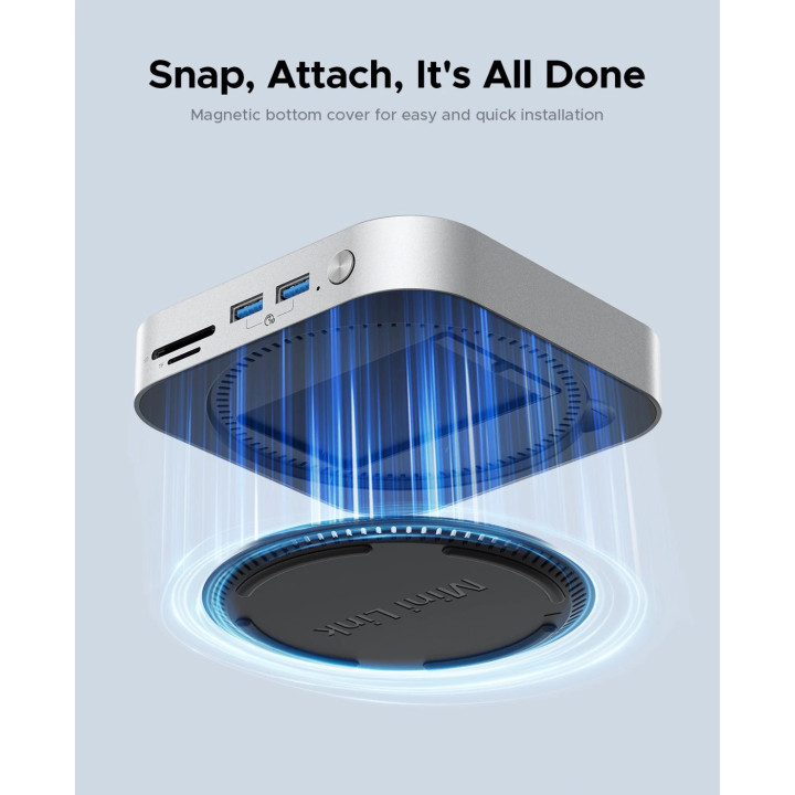 Докинг станция Orico SSD Docking station MiniLink M49P-EU-SV M.2 NVMe - USB-C(10Gbps) x 1, USB3.2 x 2, USB2.0 x 2, M.2 x 1, Audio, SD/TF 4.0 - ORICO-M49P-EU-SV-BP
