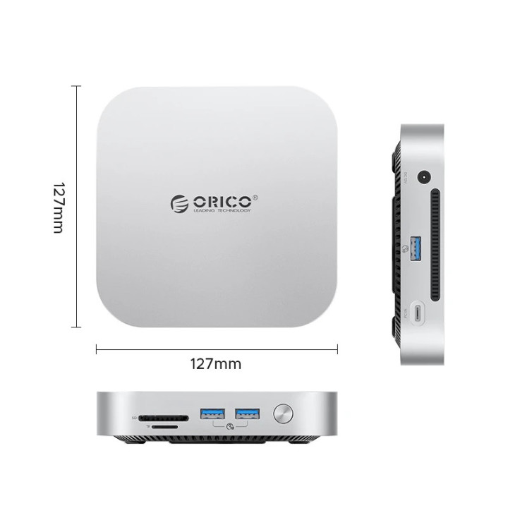Докинг станция Orico SSD Docking station MiniLink M47P-EU-SV M.2 NVMe - USB4(40Gbps) x 1, USB3.2(10Gbps) x 3, M.2 SSD x 2, SD/TF 4.0  - ORICO-M47P-EU-SV-BP