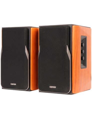 Bluetooth колони Edifier R1380DB 2.0 Bookshelf Speakers, BT V5.1, Optical, Coaxial, RCA, 1-inch Tweeters, 4-inch Drivers, 42W (RMS), Control Knobs and Remote Control, Brown - R1380DB-BR