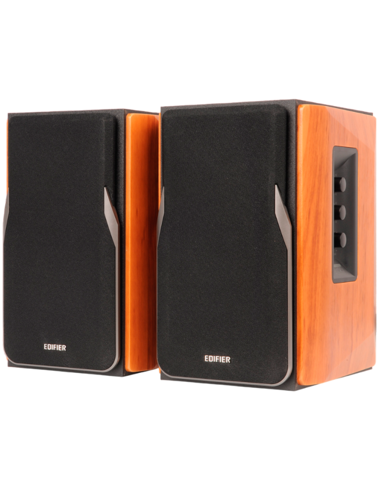 Bluetooth колони Edifier R1380DB 2.0 Bookshelf Speakers, BT V5.1, Optical, Coaxial, RCA, 1-inch Tweeters, 4-inch Drivers, 42W (RMS), Control Knobs and Remote Control, Brown - R1380DB-BR
