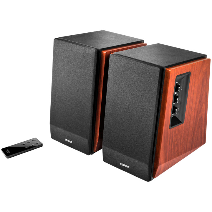 Bluetooth колони Edifier R1700BT 2.0 Bookshelf Speakers, BT V5.1, RCA, 0.75-inch Tweeters, 4-inch Drivers, 66W (RMS), Control Knobs and Remote Control, Brown - R1700BT-BR