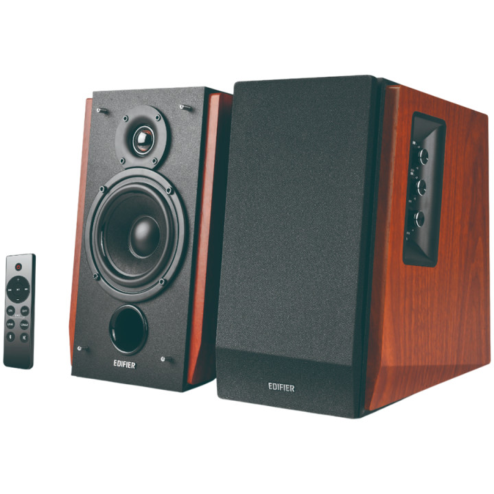 Bluetooth колони Edifier R1700BTs .0 Bookshelf Speakers, BT V5.1, RCA, 0.75-inch Tweeters, 4-inch Drivers, Sub-Out, 66W (RMS), Control Knobs and Remote Control, Brown - R1700BTS-BR