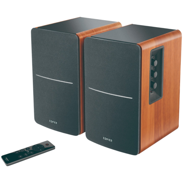 Bluetooth колони Edifier R1280DBs 2.0 Bookshelf Speakers, BT V5.1, Optical, Coaxial, RCA, 0.5-inch Tweeters, 4-inch Drivers, Sub-Out, 42W (RMS), Control Knobs and Remote Control, Black - R1280DBS-BR