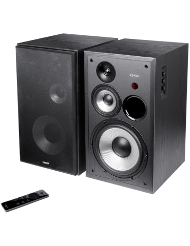 Bluetooth колони Edifier R2850DB 2.0 Bookshelf Speakers, BT V5.1, Optical, Coaxial, RCA, 0.75-inch Tweeters, 4.5-inch Drivers, 8-inch Woofers, Sub-Out, 150W (RMS), Control Knobs and Remote Control, Black - R2850DB-BL