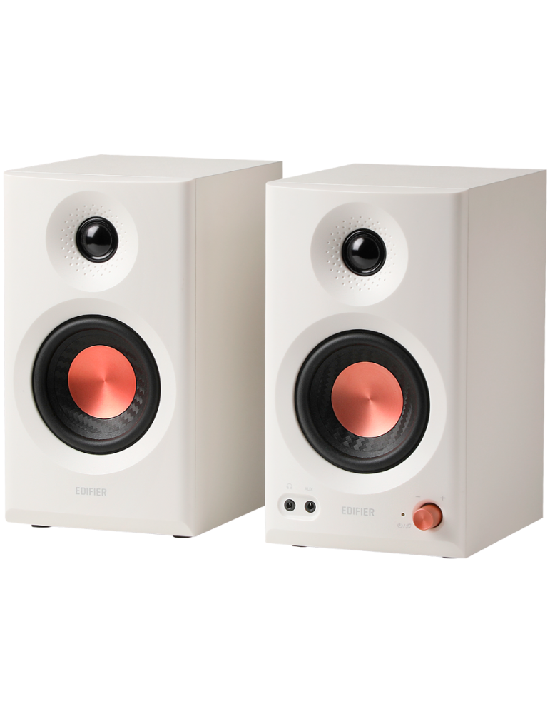 Колонка Edifier MR3 Active Studio Monitors, BT V5.4, RCA, AUX, 1-inch Tweeters, 3.5-inch Drivers, 36W (RMS), Tone Control Dials, White - MR3-WH