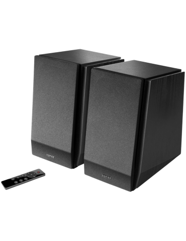 Bluetooth колони Edifier R1855DB 2.0 Bookshelf Speakers, BT V5.1, Optical, Coaxial, RCA, 0.75-inch Tweeters, 4-inch Drivers, Sub-Out, 70W (RMS), Control Knobs and Remote Control, Matte Black - R1855DB-MA