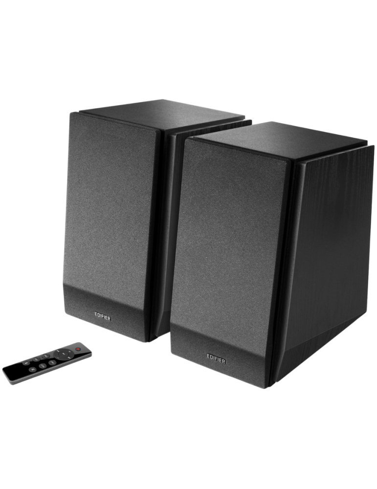 Bluetooth колони Edifier R1855DB 2.0 Bookshelf Speakers, BT V5.1, Optical, Coaxial, RCA, 0.75-inch Tweeters, 4-inch Drivers, Sub-Out, 70W (RMS), Control Knobs and Remote Control, Matte Black - R1855DB-MA