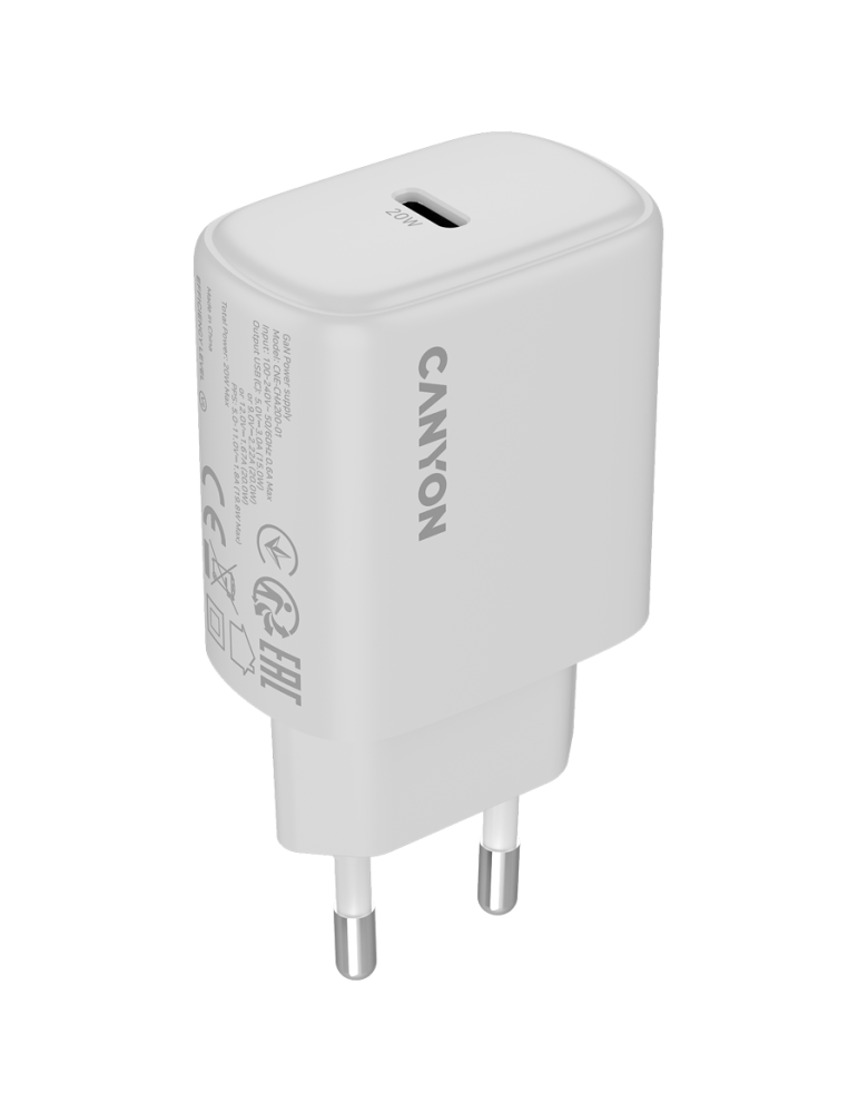 Зарядно CanyonOnCharge 200 20W 1xPD EU White - CNE-CHA200-01