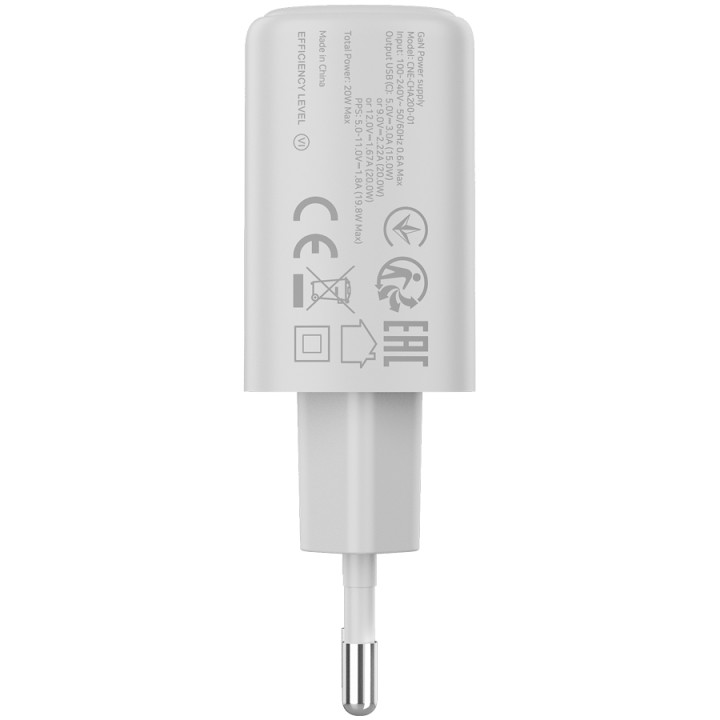 Зарядно CanyonOnCharge 200 20W 1xPD EU White - CNE-CHA200-01