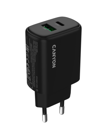 Зарядно CanyonOnCharge 250 25W 1xPD 1xQC EU Black - CNE-CHA250-31