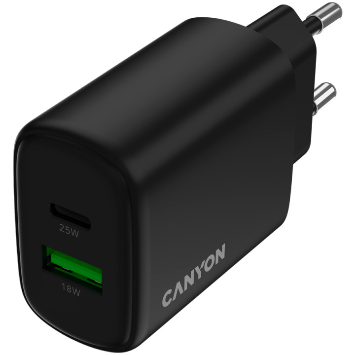 Зарядно CanyonOnCharge 250 25W 1xPD 1xQC EU Black - CNE-CHA250-31
