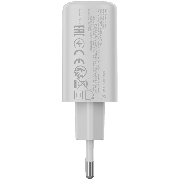 Зарядно CanyonOnCharge 250 25W 1xPD 1xQC EU White - CNE-CHA250-21
