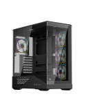 Кутия за компютър 1stPlayer GM7 Black, ATX, 4 x 120 mm A-RGB fans included, USB-C - GM7-BK-3FN7R-1FN7