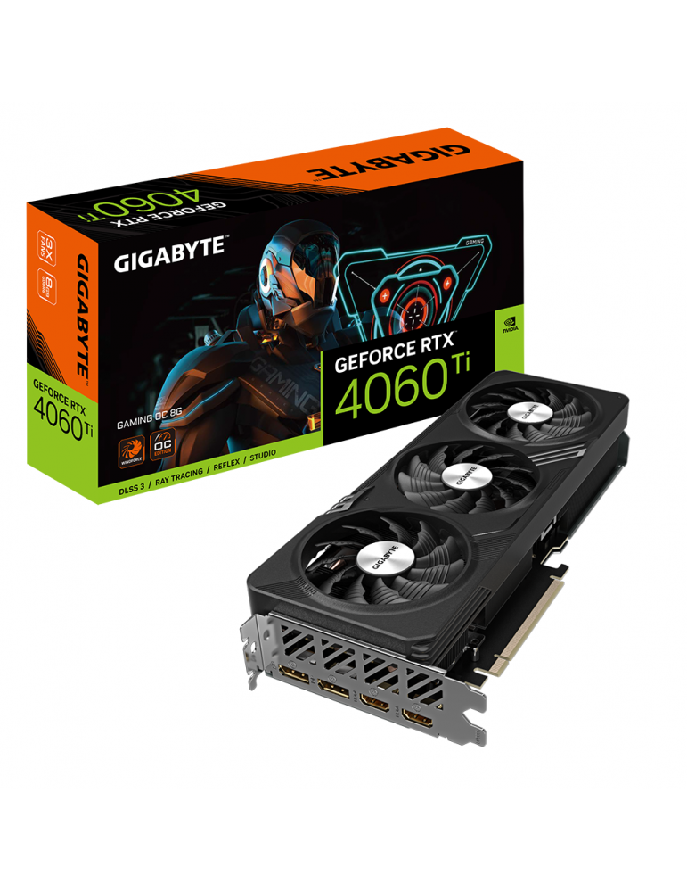 Видео карта Gigabyte GeForce RTX 4060 TI GAMING OC 8GB GDDR6 - GV-N406TGAMING OC-8GD