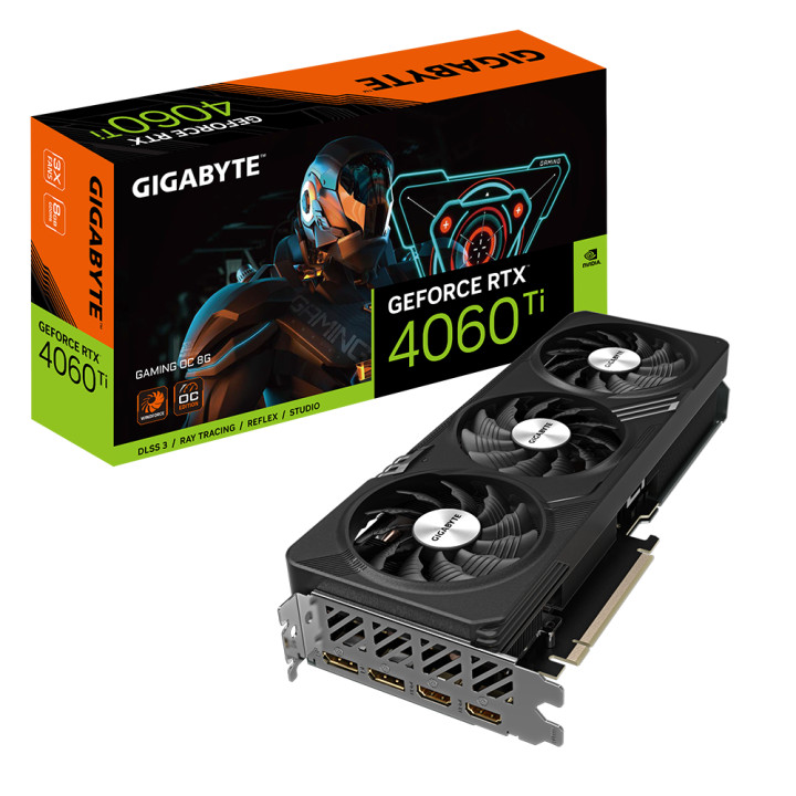Видео карта Gigabyte GeForce RTX 4060 TI GAMING OC 8GB GDDR6 - GV-N406TGAMING OC-8GD