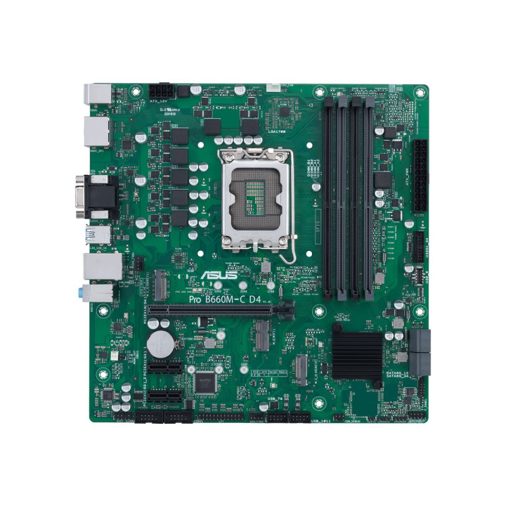Дънна платка Asus PRO B660M-C D4-CSM, LGA1700 4xDIMM DDR4 TPM 4xSATA 2xM.2 1xHDMI 1xVGA 2xDP MB - 90MB19B0-M1EAYC