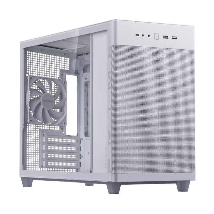 Кутия за компютър Asus Prime AP201 TG White - 90DC00G3-B39010