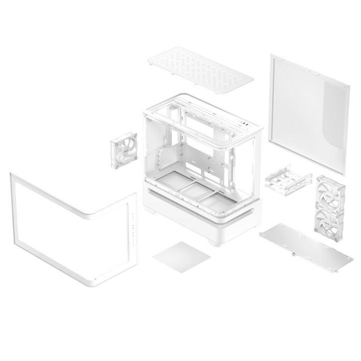 Кутия за компютър Asus Prime AP202 ARGB mATX   3 ARGB Вентилатора - White - 90DC00P3-B19000