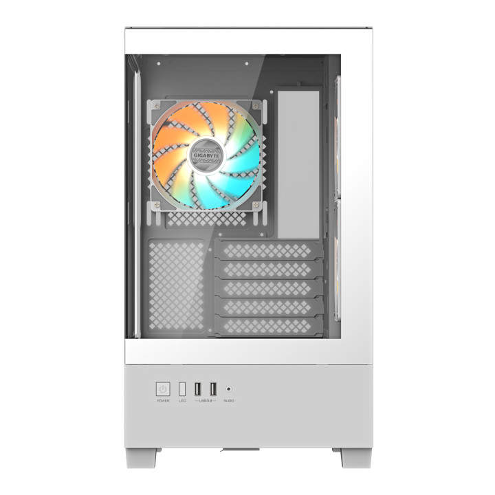 Кутия за компютър Gigabyte C201 PANORAMIC ICE, 3бр ARGB Вентилатора - GB-C201PI
