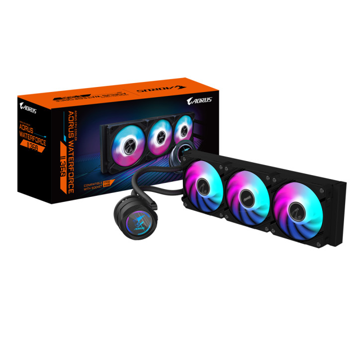 Водно охлаждане за процесор Gigabyte AORUS WATERFORCE II 360 Black - GP-AORUS WATERFORCE II 360