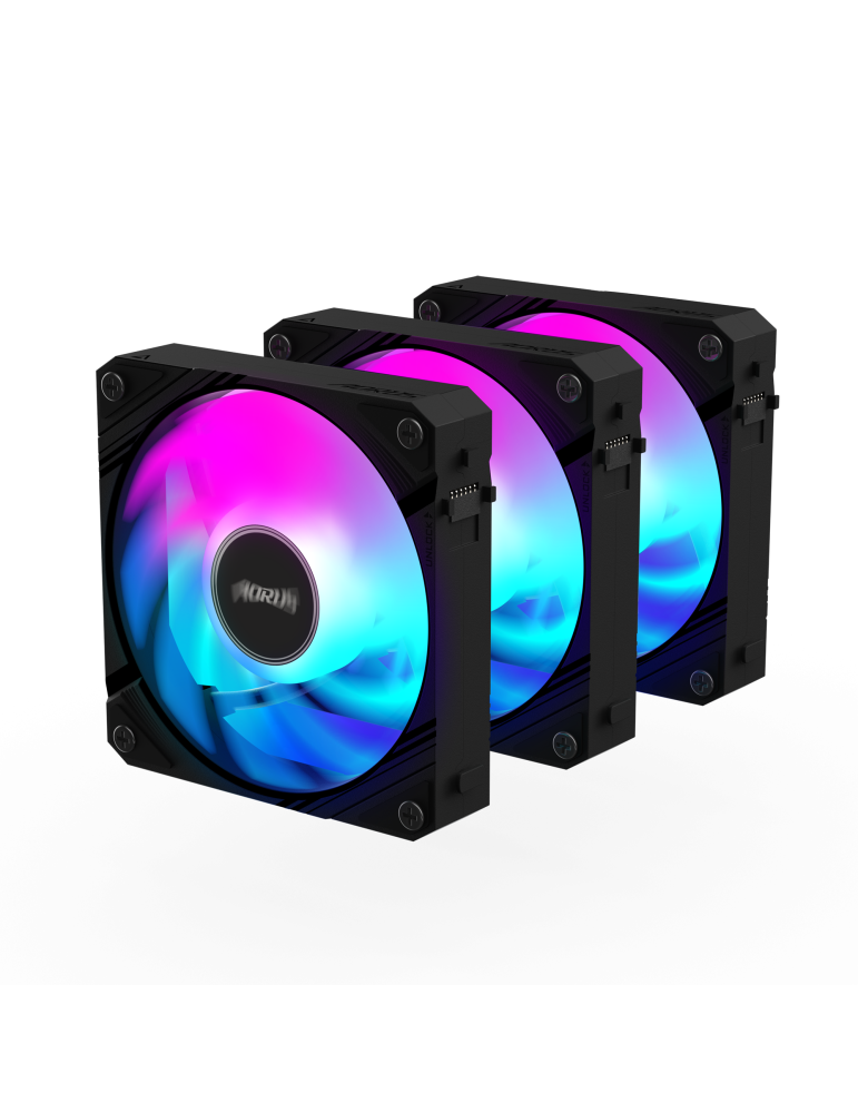 Комплект вентилатори Gigabyte AORUS EZ CHAIN 120 Black 3-Pack ARGB - GP-ECFAN1203