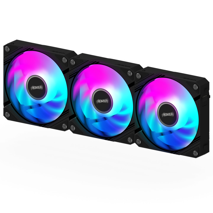 Комплект вентилатори Gigabyte AORUS EZ CHAIN 120 Black 3-Pack ARGB - GP-ECFAN1203