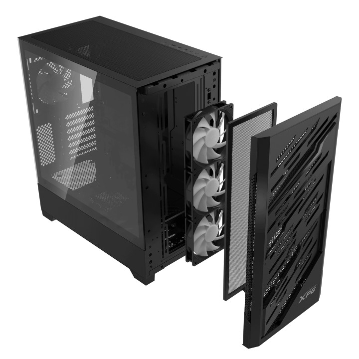 Кутия за компютър Adata XPG STARKER AIR BTF BLACK, 4 x 120mm ARGB - STARKERAIRBTFMTA-BKCWW