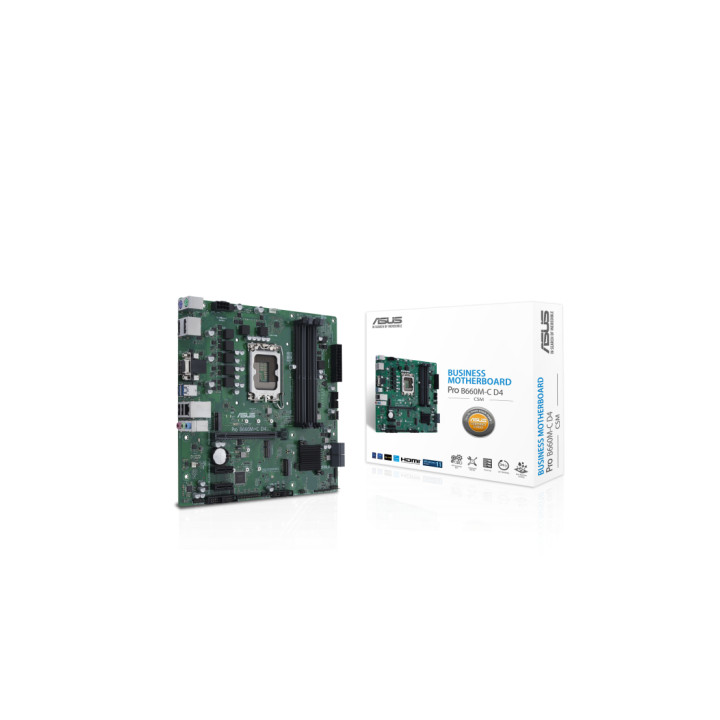 Дънна платка Asus PRO B660M-C D4-CSM, LGA1700 4xDIMM DDR4 TPM 4xSATA 2xM.2 1xHDMI 1xVGA 2xDP MB - 90MB19B0-M1EAYC