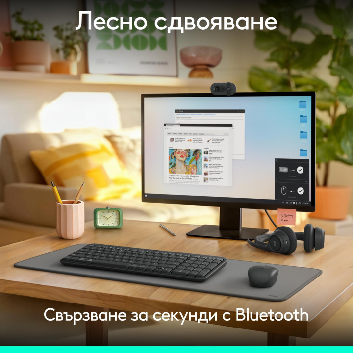 Безжична клавиатура Logitech K250 Graphite - Кирилизирана - 920-013451