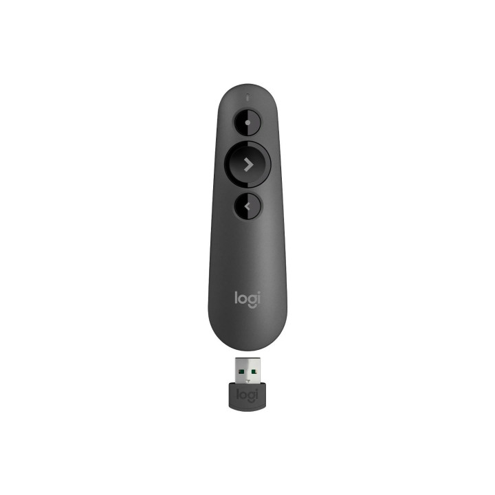 Bluetooth презентер Logitech R500s, Bluetooth/ 2.4 GHz Wireless, Черен - 910-005843