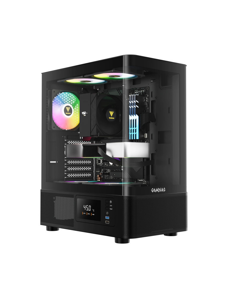 Геймърски компютър ION ATLAS E2с процесор AMD Ryzen 7 5700X, видео карта RX 9060 XT Challenger 8GB OC GDDR6, RAM 16GB(2x8GB) 3200MHz FURY Beast Black, SSD диск 1TB M.2 PCIe 4.0 NVMe