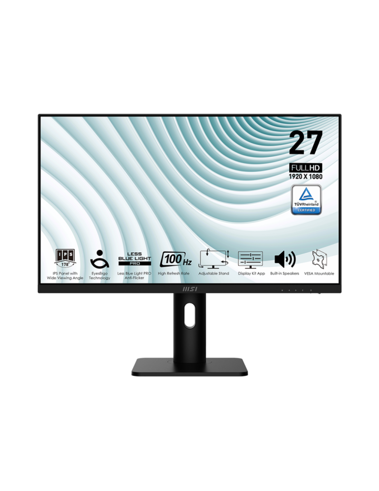 Монитор MSI 27 PRO MP273AP, 27" 1920 x 1080, FHD IPS Anti-glare, 1ms (MPRT) 4ms (GTG), 100Hz, Video ports: DP (1.2a), HDMI (1.4b), D-Sub (VGA),Audio Ports: Line-in - 9S6-3PB49H-232