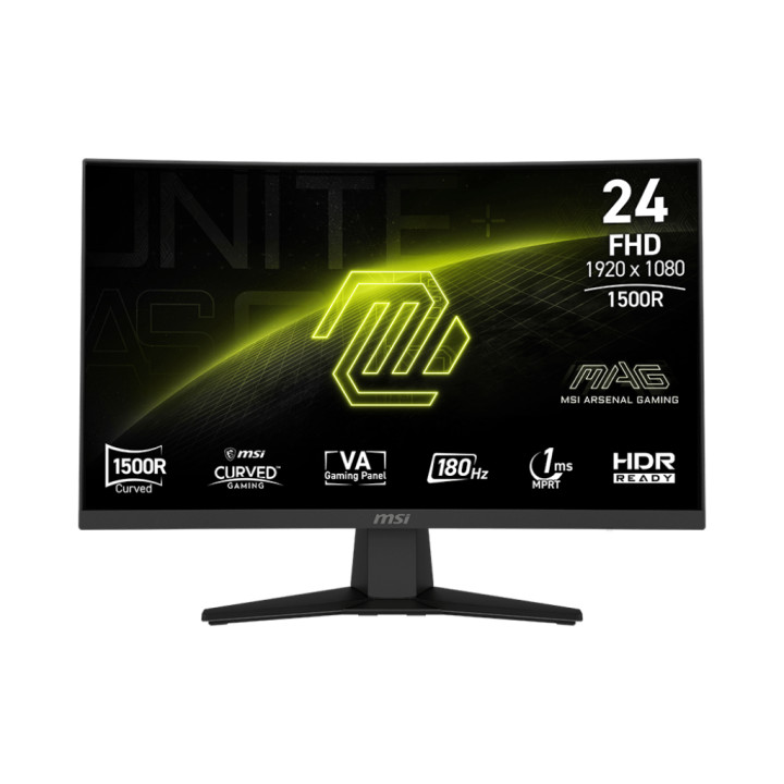Монитор MSI MAG 244C, 23.6”, 1920 x 1080, VA FHD Anti-glare, 1ms(MPRT), 180Hz, Adaptive-Sync, HDMI 2.0b (FHD@180Hz), DP 1.2a (HBR2), Headphone-out - 9S6-3BB31H-027