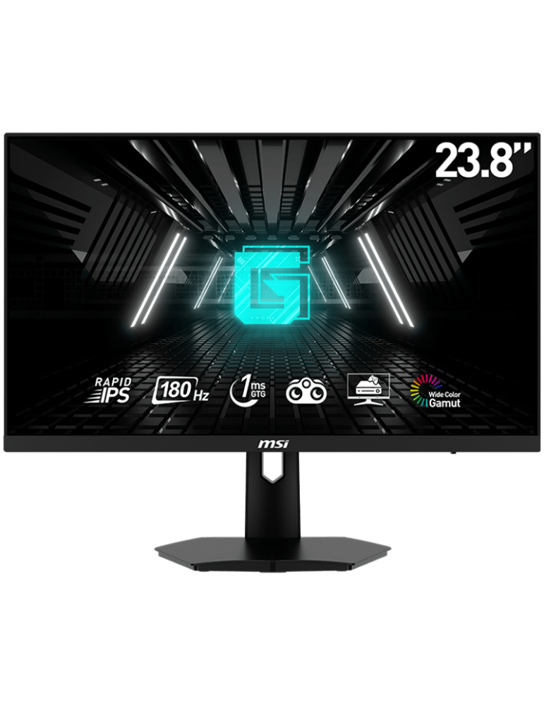 Монитор MSI G244F E2, 23.8" 180Hz, FHD (1920x1080) 16:9, Rapid IPS Anti-glare, 1ms, 300nits, 1000:1, 178/178, Adaptive-Sync, Tilt, DP, 2x HDMI - G244F_E2