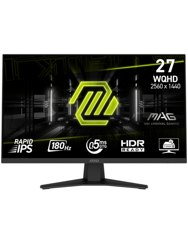 Монитор MSI MAG 274QF, 27" 180Hz, WQHD (2560x1440) 16:9, Rapid IPS Anti-glare, 0.5ms, 250nits, 1000:1, 178/178, AMD FreeSync, DP, 2x HDMI, Headphone out - MAG_274QF