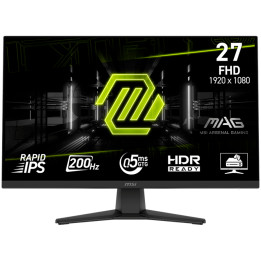 Монитор MSI MAG 272F, 27" 200Hz, FHD (1920x1080) 16:9, Rapid IPS, 0.5ms, 300nits, 1000:1, 178/178, AMD FreeSync Premium, Tilt, DP, 2x HDMI, Headphone-ou - MAG_272F