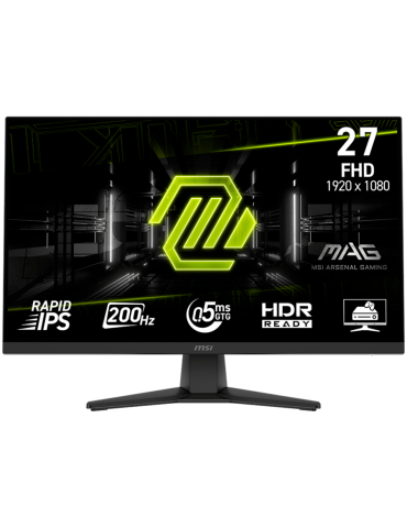 Монитор MSI MAG 272F, 27" 200Hz, FHD (1920x1080) 16:9, Rapid IPS, 0.5ms, 300nits, 1000:1, 178/178, AMD FreeSync Premium, Tilt, DP, 2x HDMI, Headphone-ou - MAG_272F