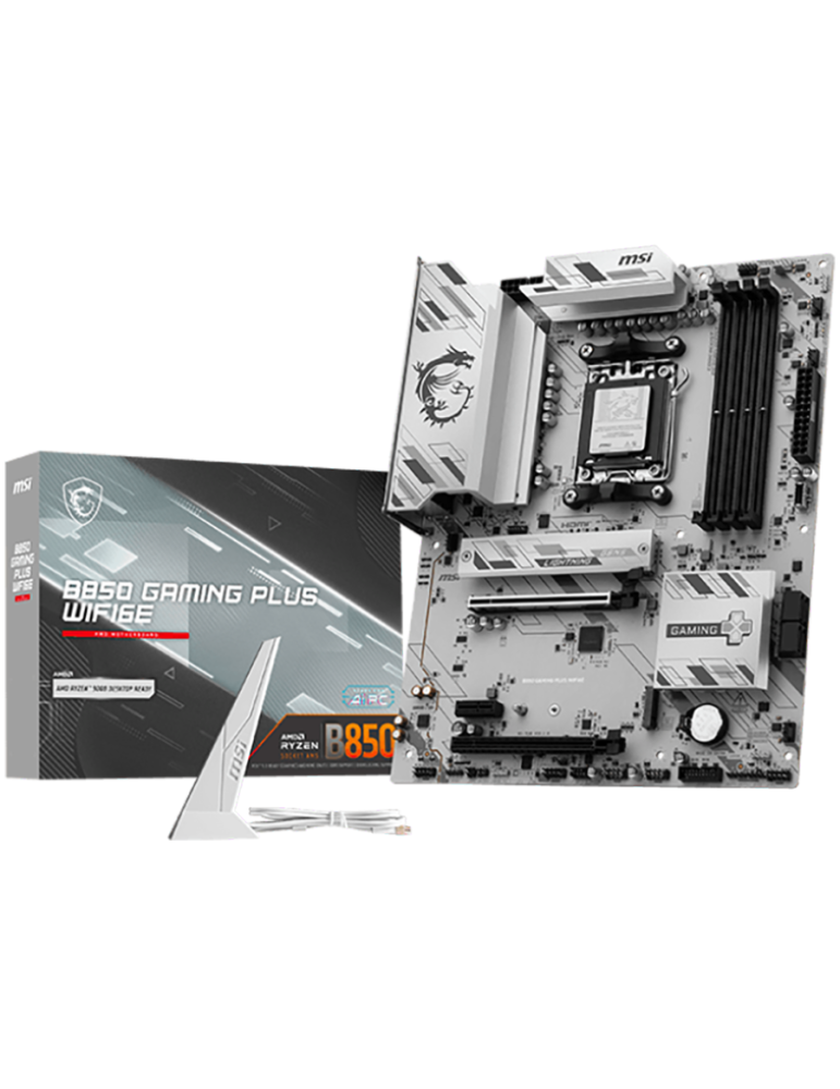 Дънна платка MSI B850 GAMING PLUS WIFI6E, ATX, AM5, 4x DDR5, 2.5G LAN, WiFI 6E