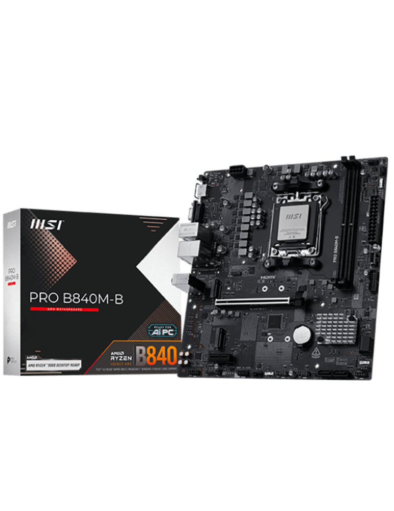 Дънна платка MSI PRO B840M-B, mATX, AM5, 2x DDR5, 2.5G LAN
