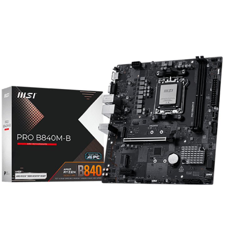 Дънна платка MSI PRO B840M-B, mATX, AM5, 2x DDR5, 2.5G LAN
