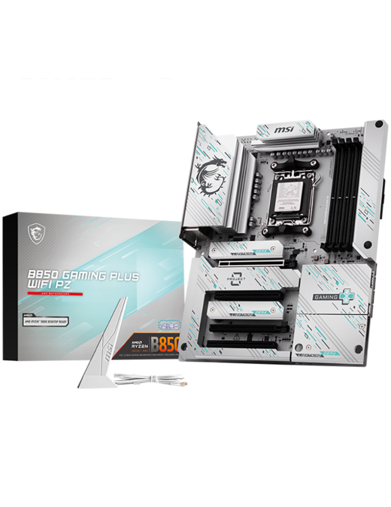 Дънна платка MSI B850 GAMING PLUS WIFI PZ, ATX, AM5, Back Connectors, 4x DDR5, 5G LAN, WiFI 7, BT