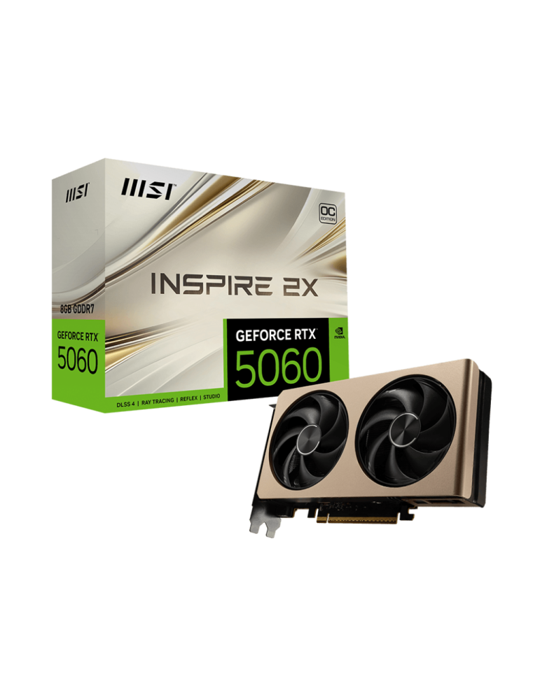 Видео карта MSI NVidia GeForce RTX 5060 8G INSPIRE 2X OC, 8GB GDDR7, 128-bit - 912-V537-001