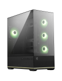 Кутия за компютър MSI MAG PANO 110R PZ, Project Zero, Mid-Tower, ATX/M-ATX/ITX, LED Button, ARGB Hub, 4x 120mm ARGB Fans, ARGB Fan Hub, Mesh Panel, Tempered Glass, Black