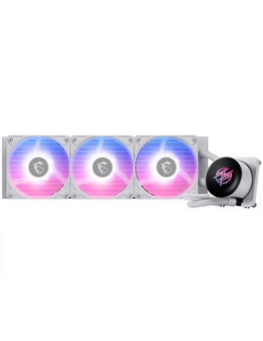 Водно охлаждане за процесор MSI MPG CORELIQUID P13 360 WHITE, 3x120mm Pre-installed CycloBlade 9 ARGB Daisy Chain Fans, 2.1-inch LCD screen, Copper Base, UNI BRACKET, Intel LGA 1700/1851, AMD AM5/AM4