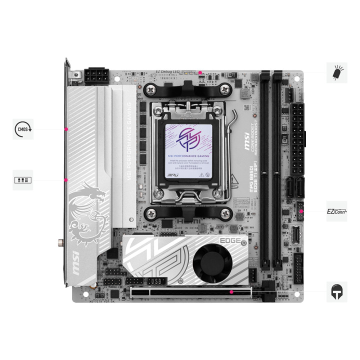 Дънна платка MSI MPG B850I EDGE TI WIFI, mITX, AM5, 5Gbps LAN, WIFI, BT
